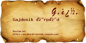 Gajdosik Árpád névjegykártya